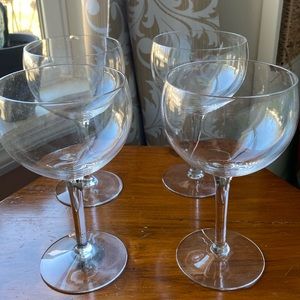 Set of 4 Large Red Wine Crystal Wine Glasses Goblets Stemware